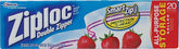 Ziploc 00350 Series Storage Bag, Zipper Closure, 10-9/6 in W, 10-3/4 in L, 1 gal Capacity, Plastic